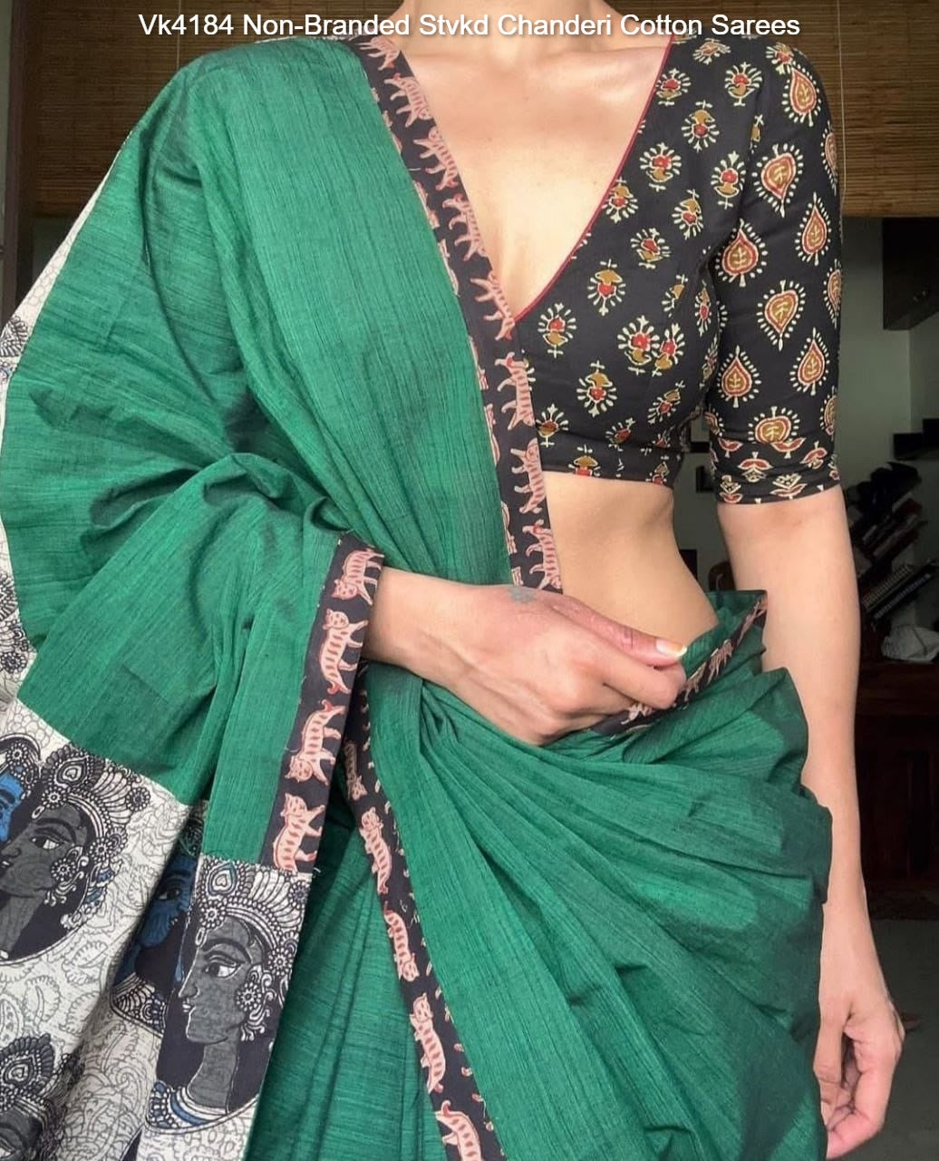 Vk4184 Non-Branded Stvkd Chanderi Cotton Sarees