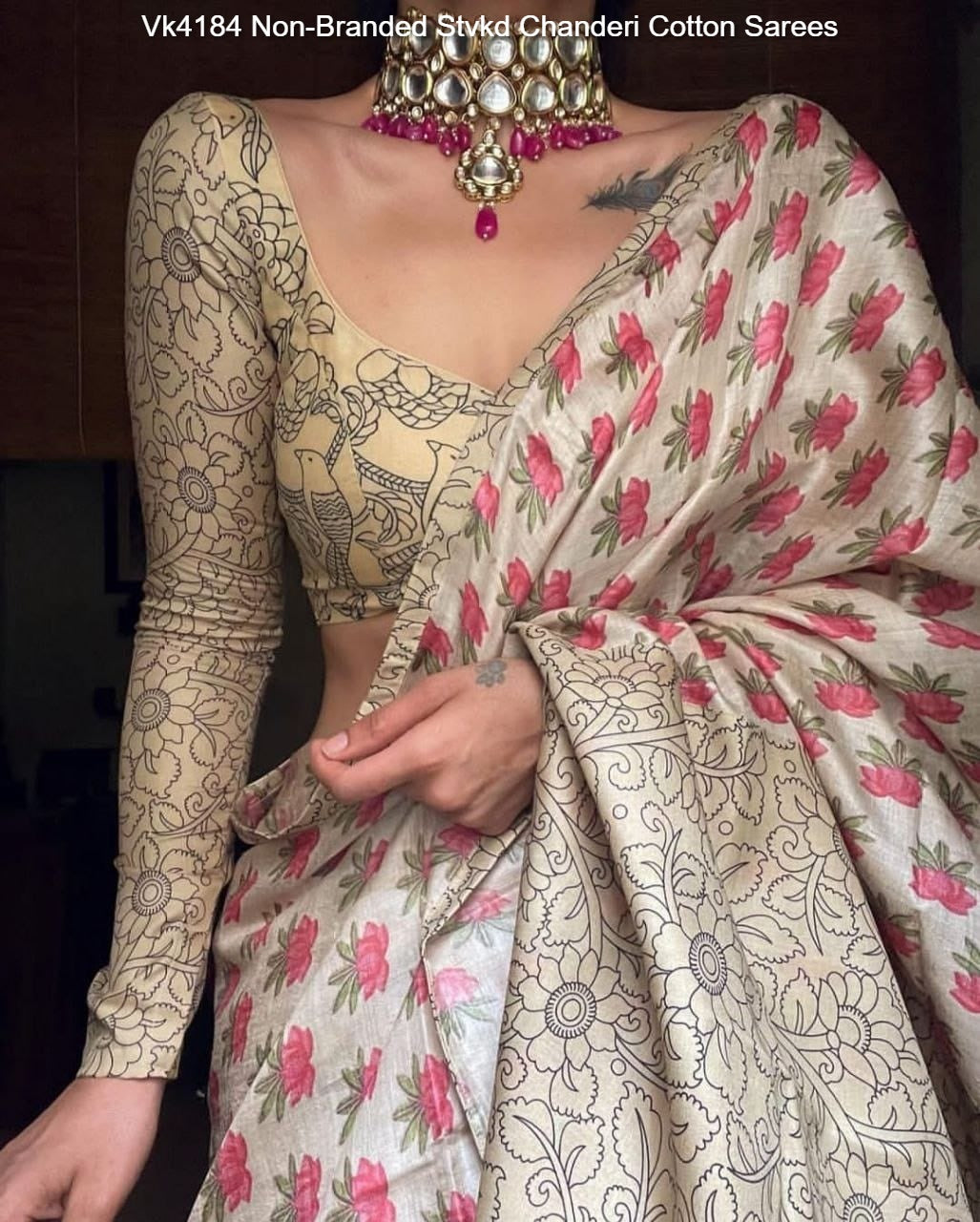 Vk4184 Non-Branded Stvkd Chanderi Cotton Sarees