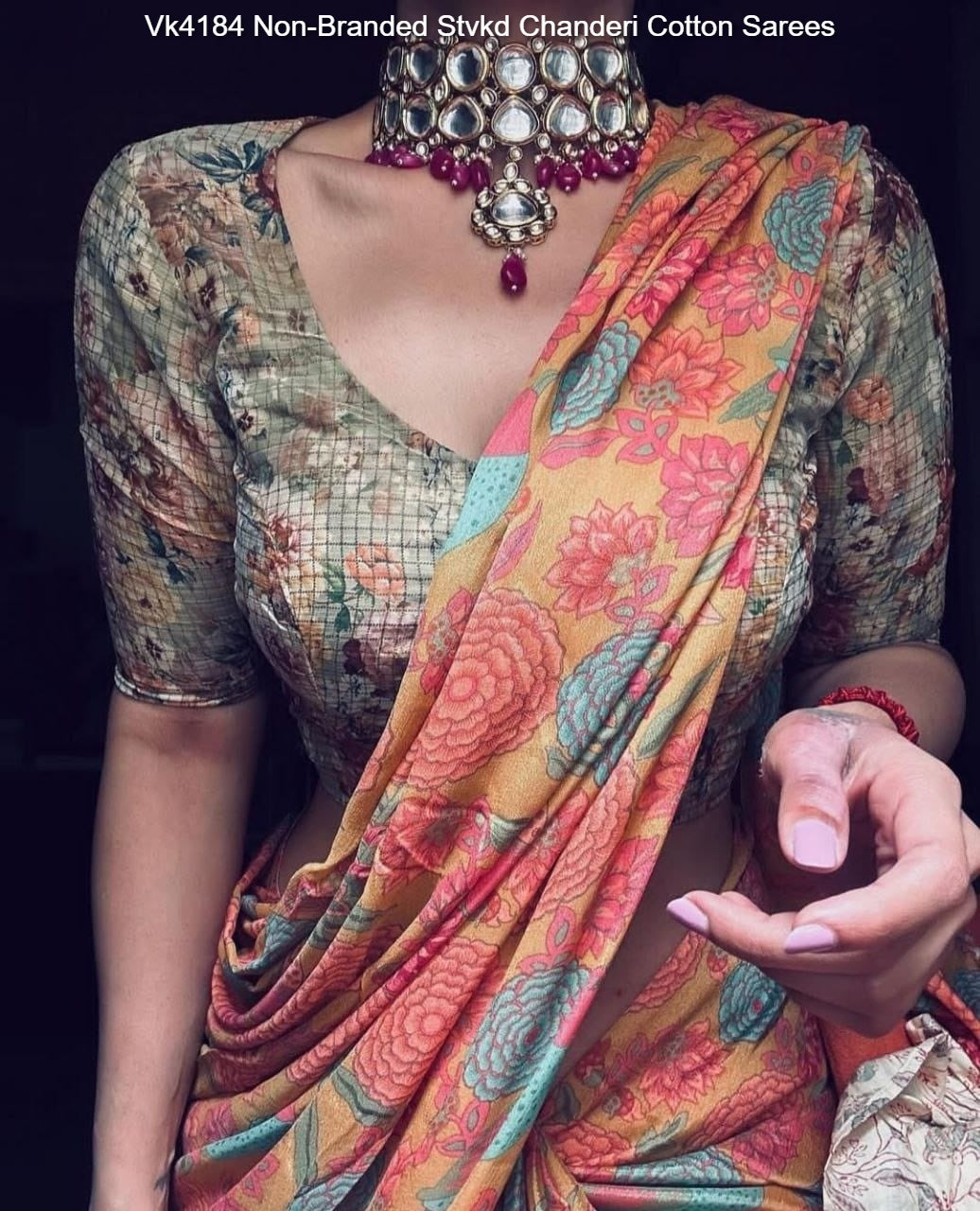 Vk4184 Non-Branded Stvkd Chanderi Cotton Sarees