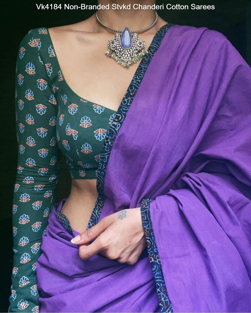 Vk4184 Non-Branded Stvkd Chanderi Cotton Sarees