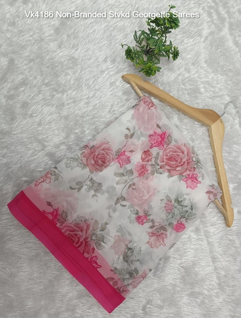 Vk4186 Non-Branded Stvkd Georgette Sarees