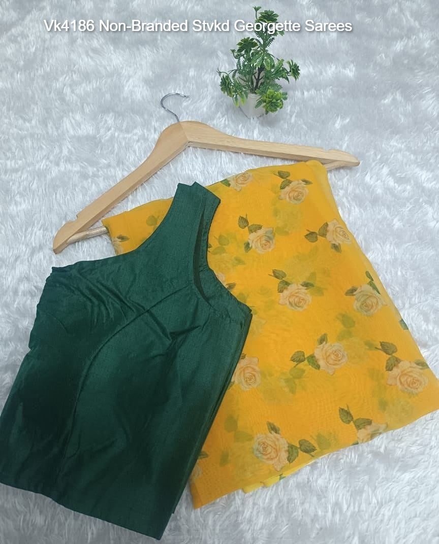 Vk4186 Non-Branded Stvkd Georgette Sarees