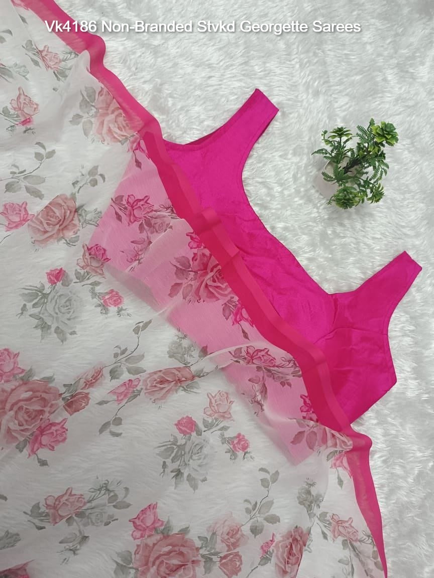 Vk4186 Non-Branded Stvkd Georgette Sarees