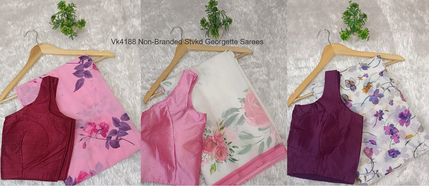 Vk4188 Non-Branded Stvkd Georgette Sarees
