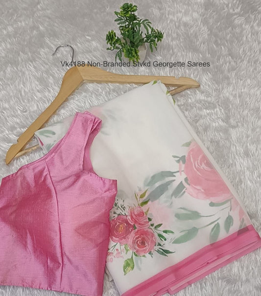 Vk4188 Non-Branded Stvkd Georgette Sarees