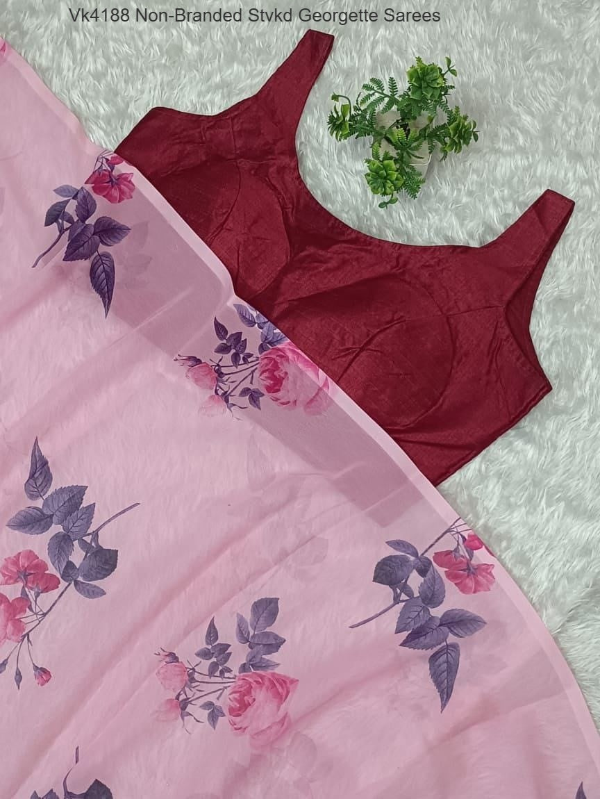 Vk4188 Non-Branded Stvkd Georgette Sarees