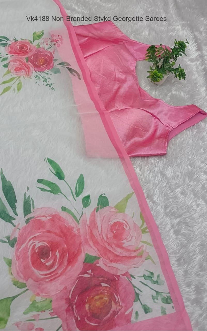 Vk4188 Non-Branded Stvkd Georgette Sarees