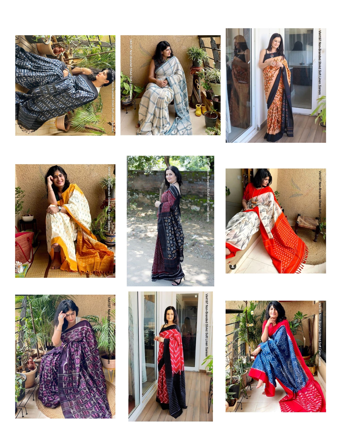 Vk4197 Non-Branded Stvkd Soft Linen Sarees