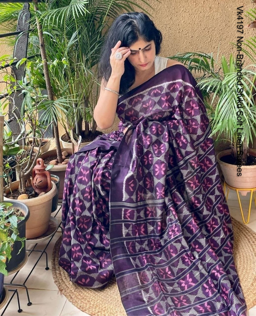 Vk4197 Non-Branded Stvkd Soft Linen Sarees