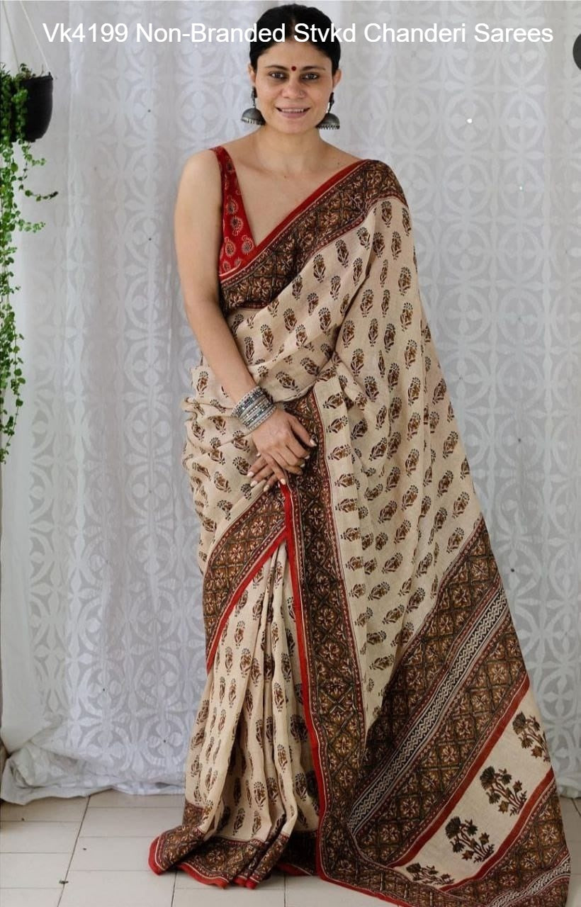 Vk4199 Non-Branded Stvkd Chanderi Sarees