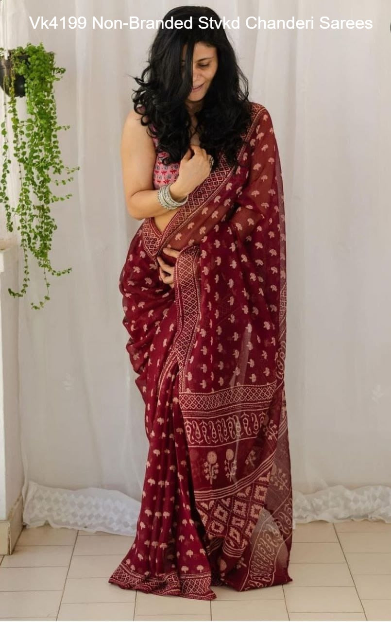 Vk4199 Non-Branded Stvkd Chanderi Sarees