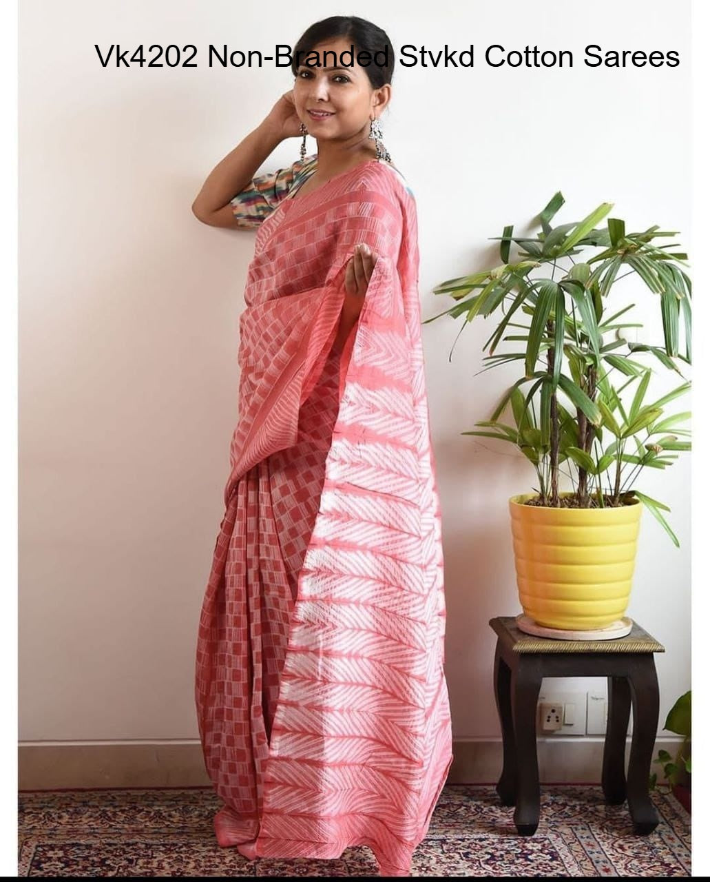 Vk4202 Non-Branded Stvkd Cotton Sarees