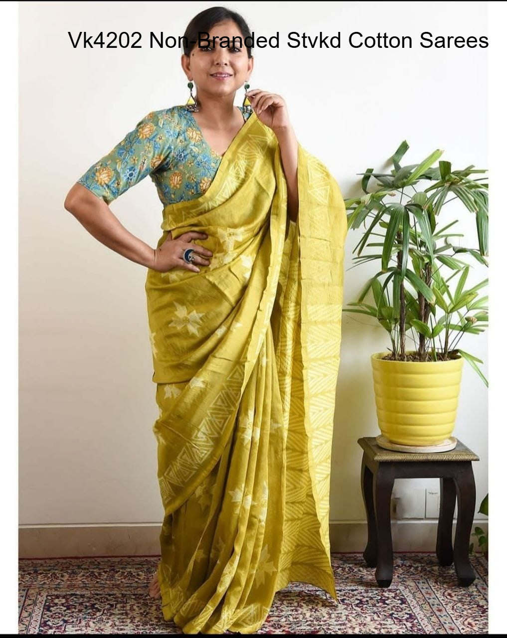 Vk4202 Non-Branded Stvkd Cotton Sarees