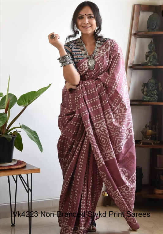 Vk4223 Non-Branded Stvkd Print Sarees