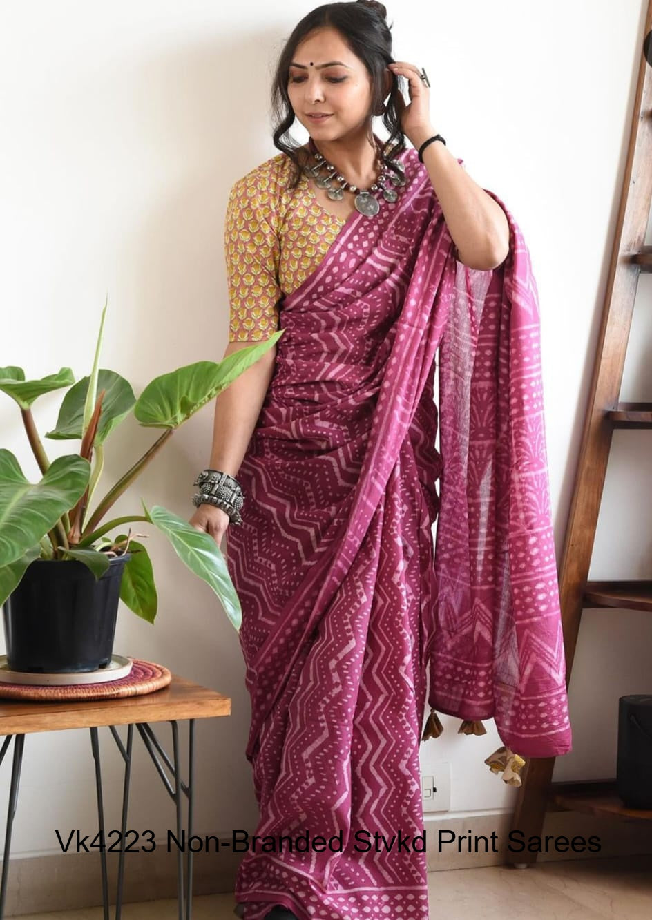 Vk4223 Non-Branded Stvkd Print Sarees