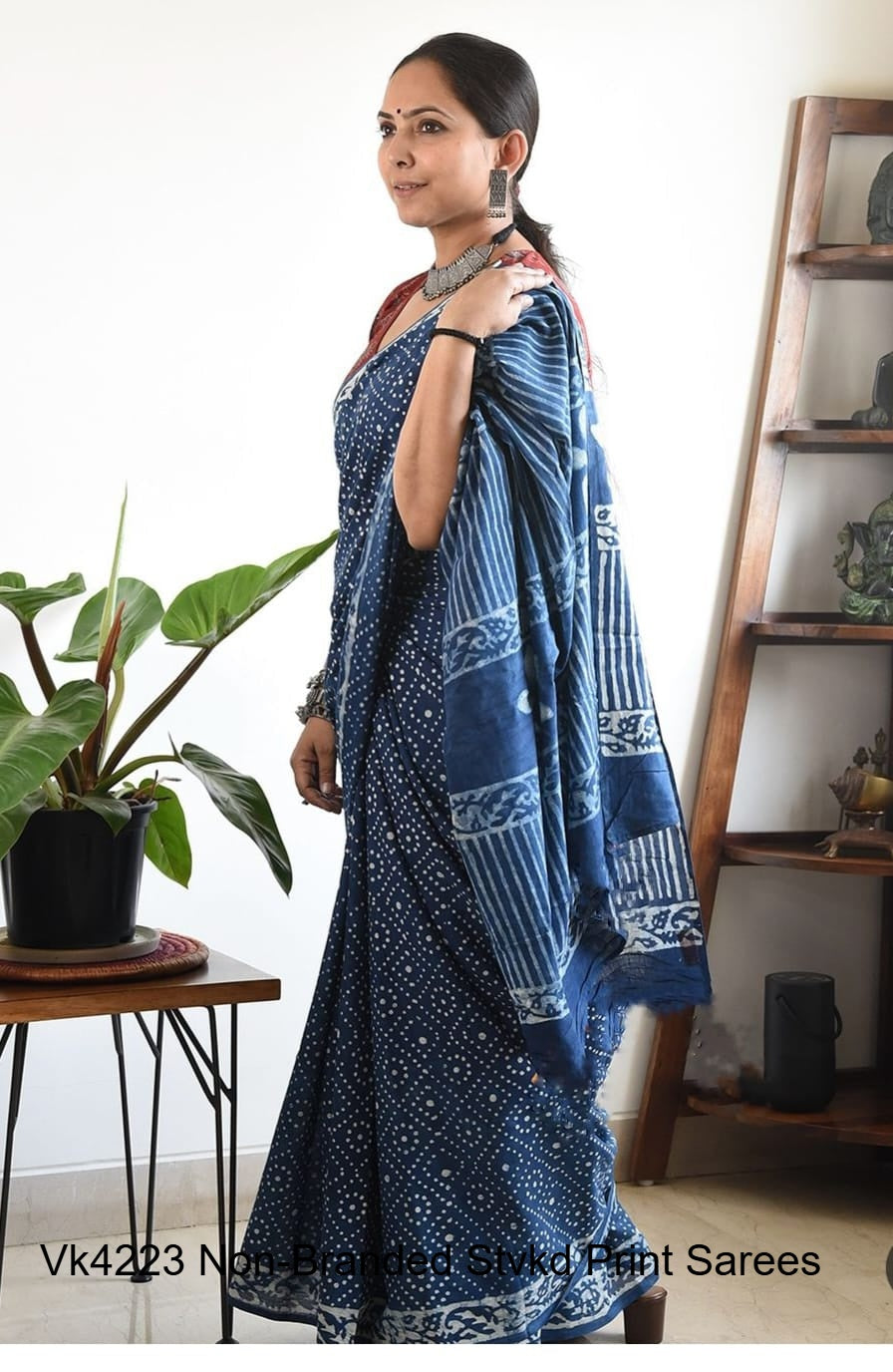 Vk4223 Non-Branded Stvkd Print Sarees
