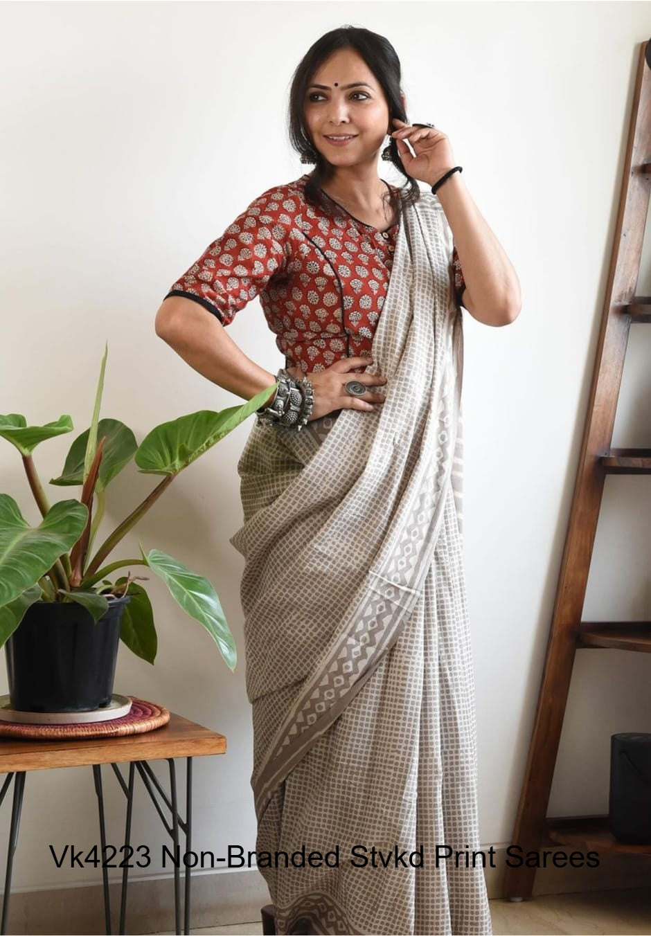 Vk4223 Non-Branded Stvkd Print Sarees