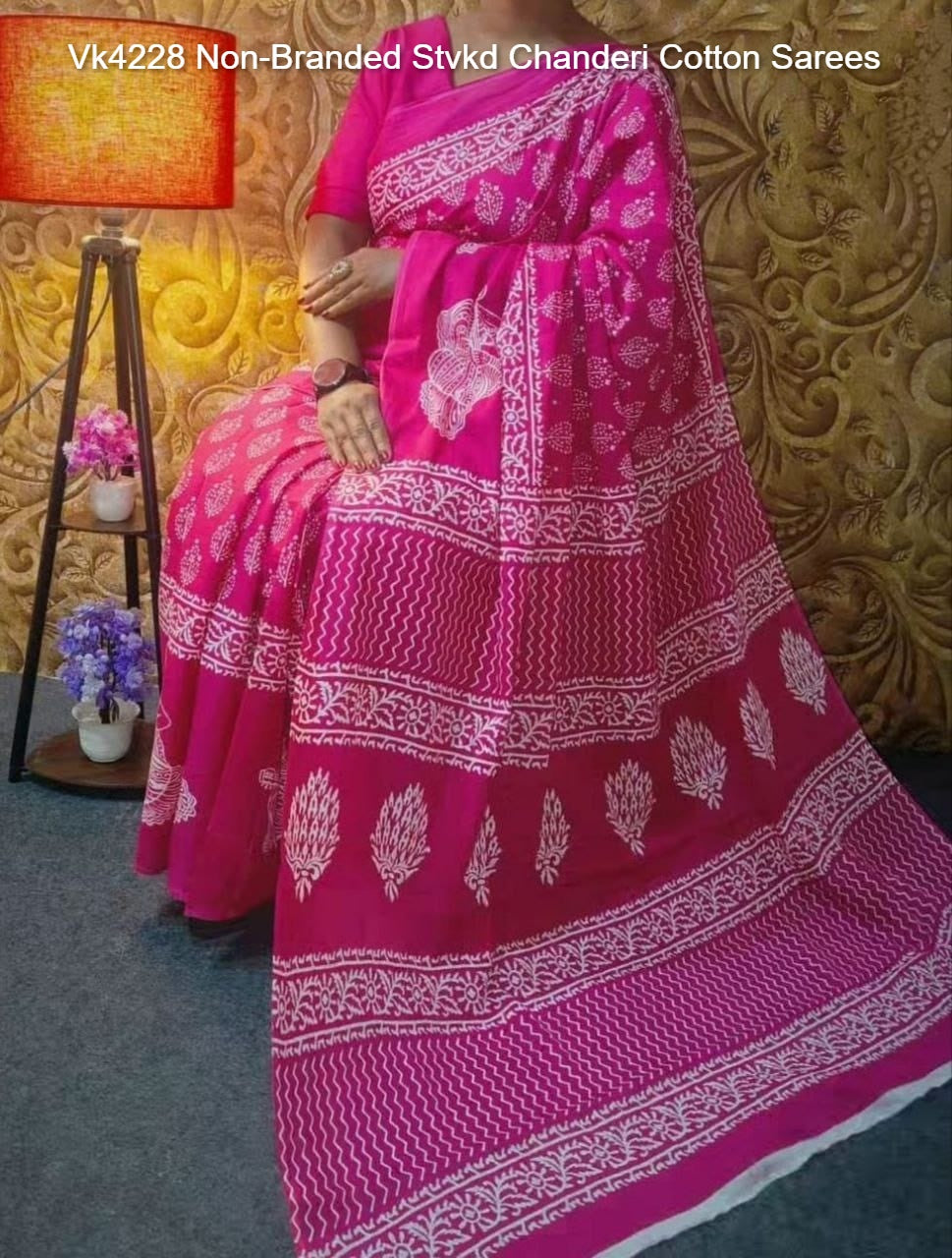 Vk4228 Non-Branded Stvkd Chanderi Cotton Sarees