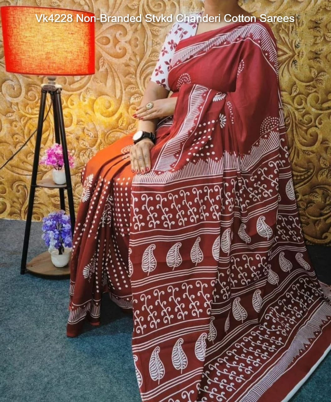 Vk4228 Non-Branded Stvkd Chanderi Cotton Sarees