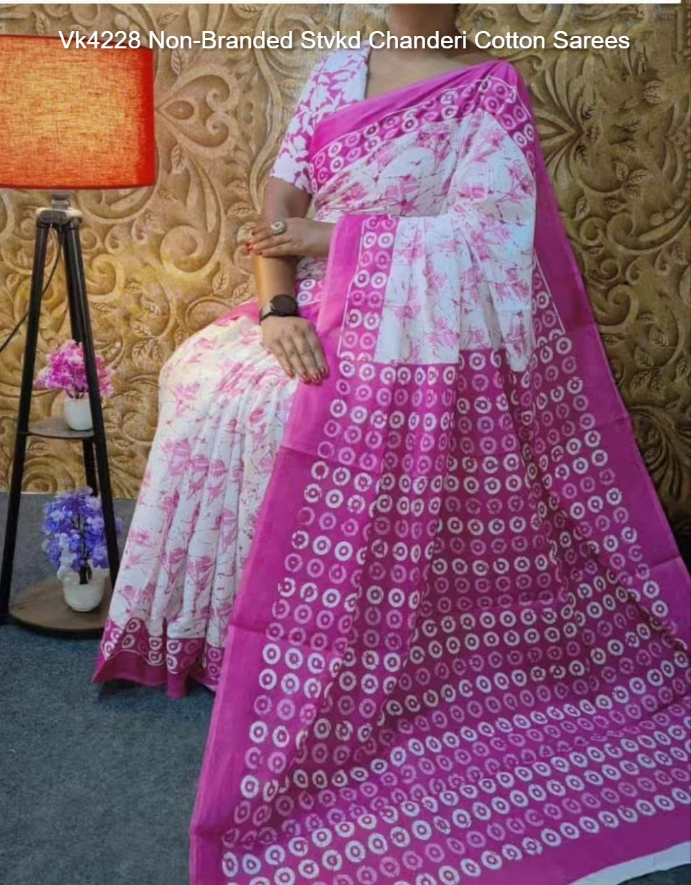 Vk4228 Non-Branded Stvkd Chanderi Cotton Sarees