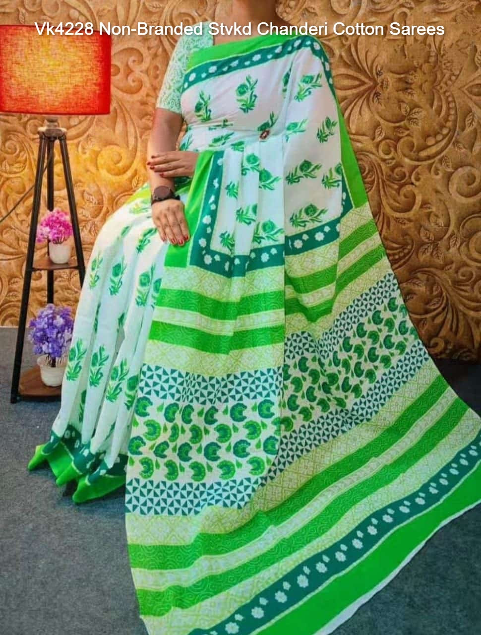 Vk4228 Non-Branded Stvkd Chanderi Cotton Sarees