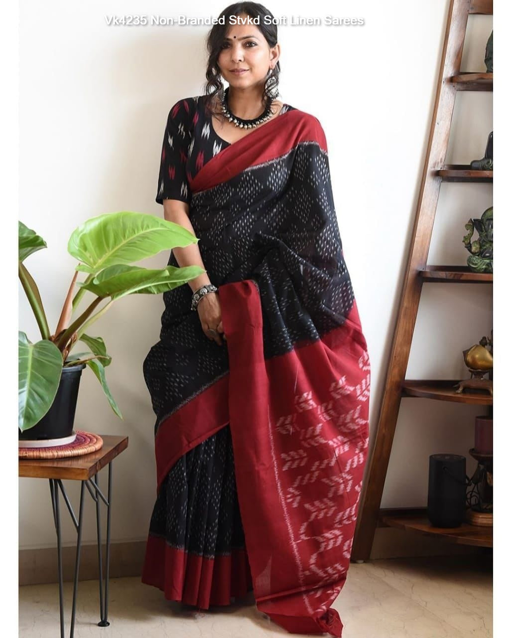 Vk4235 Non-Branded Stvkd Soft Linen Sarees