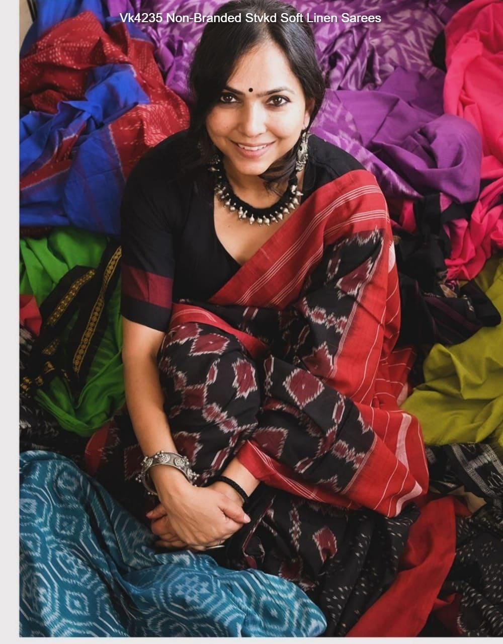 Vk4235 Non-Branded Stvkd Soft Linen Sarees