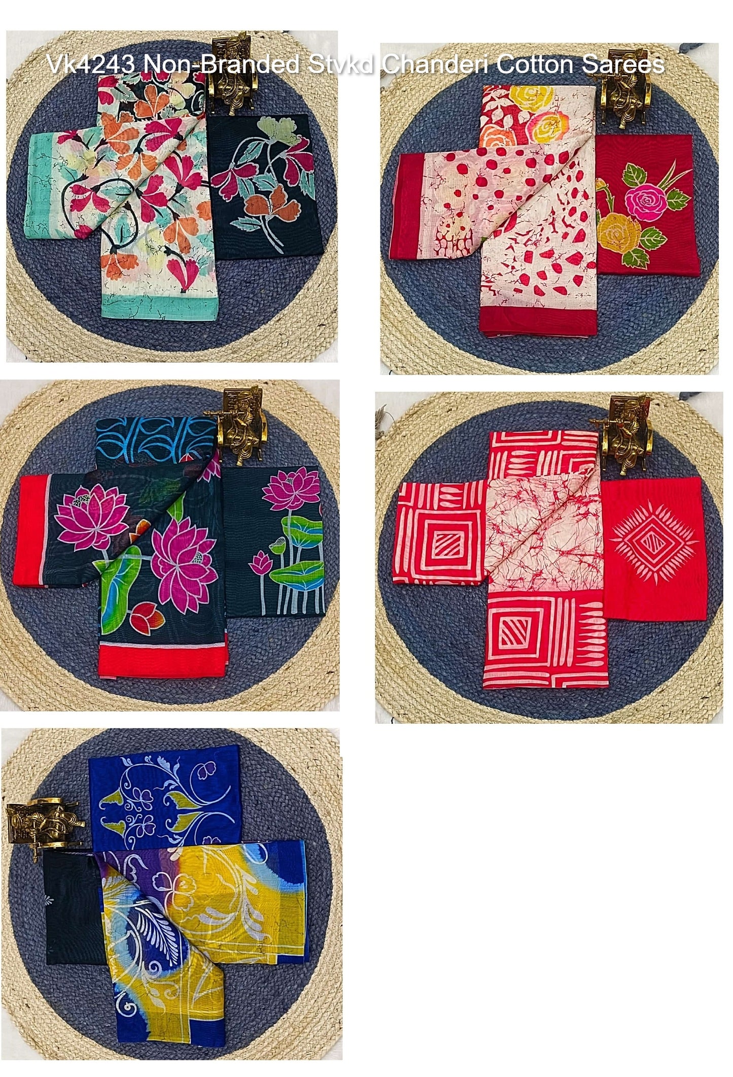 Vk4243 Non-Branded Stvkd Chanderi Cotton Sarees