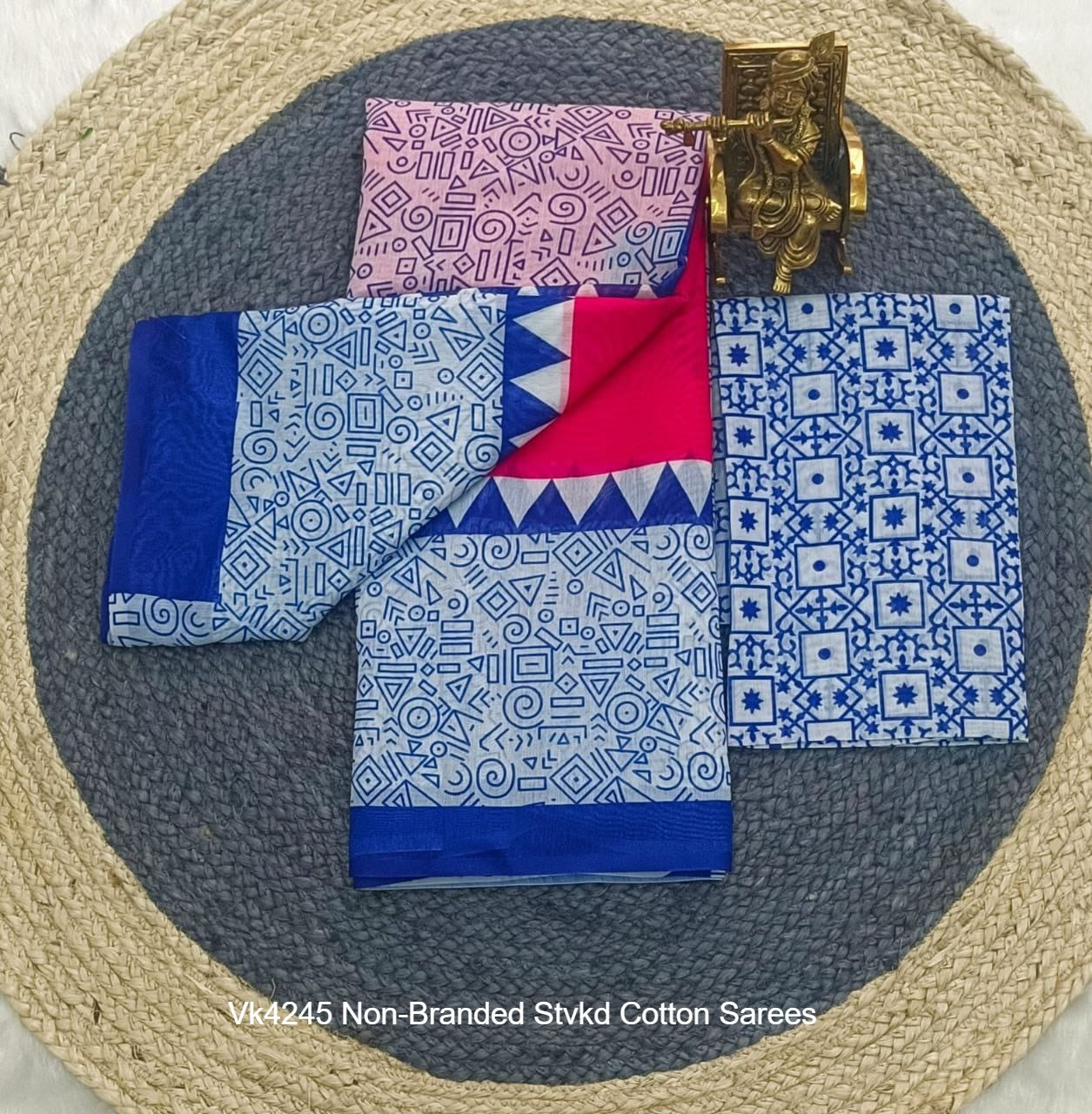 Vk4245 Non-Branded Stvkd Cotton Sarees