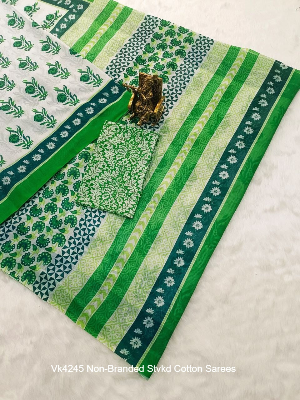 Vk4245 Non-Branded Stvkd Cotton Sarees