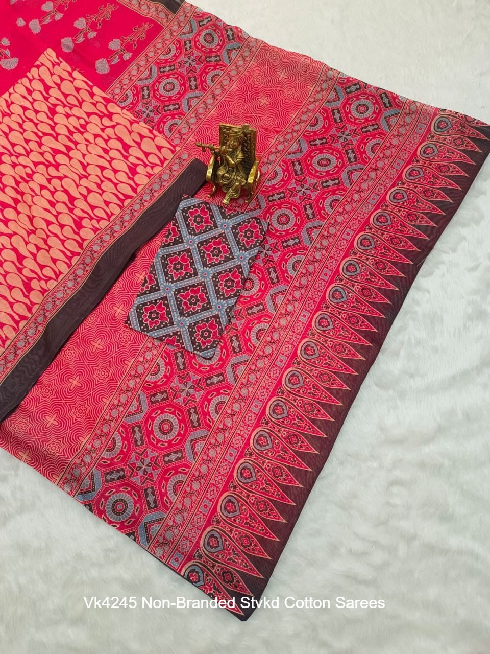 Vk4245 Non-Branded Stvkd Cotton Sarees
