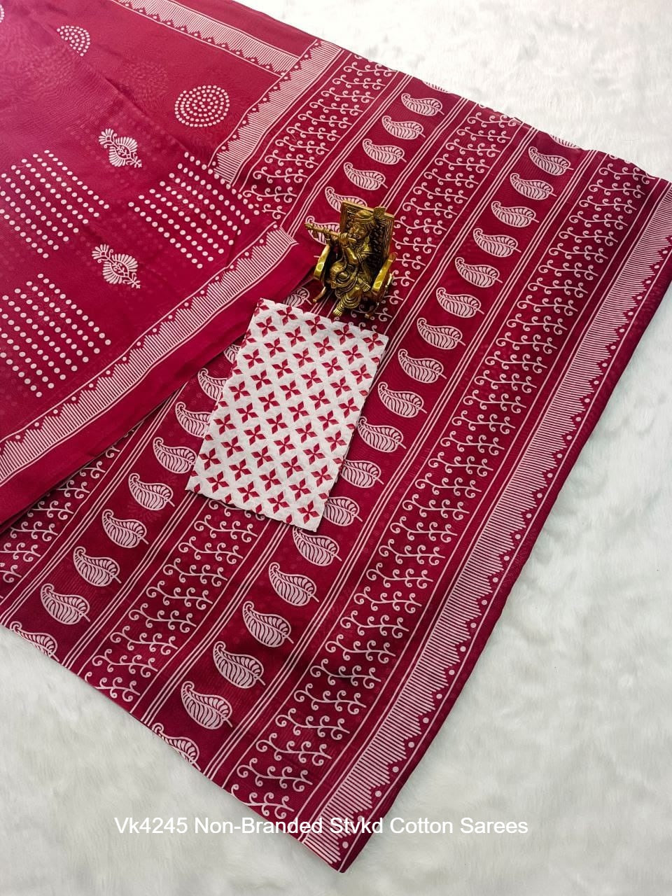 Vk4245 Non-Branded Stvkd Cotton Sarees