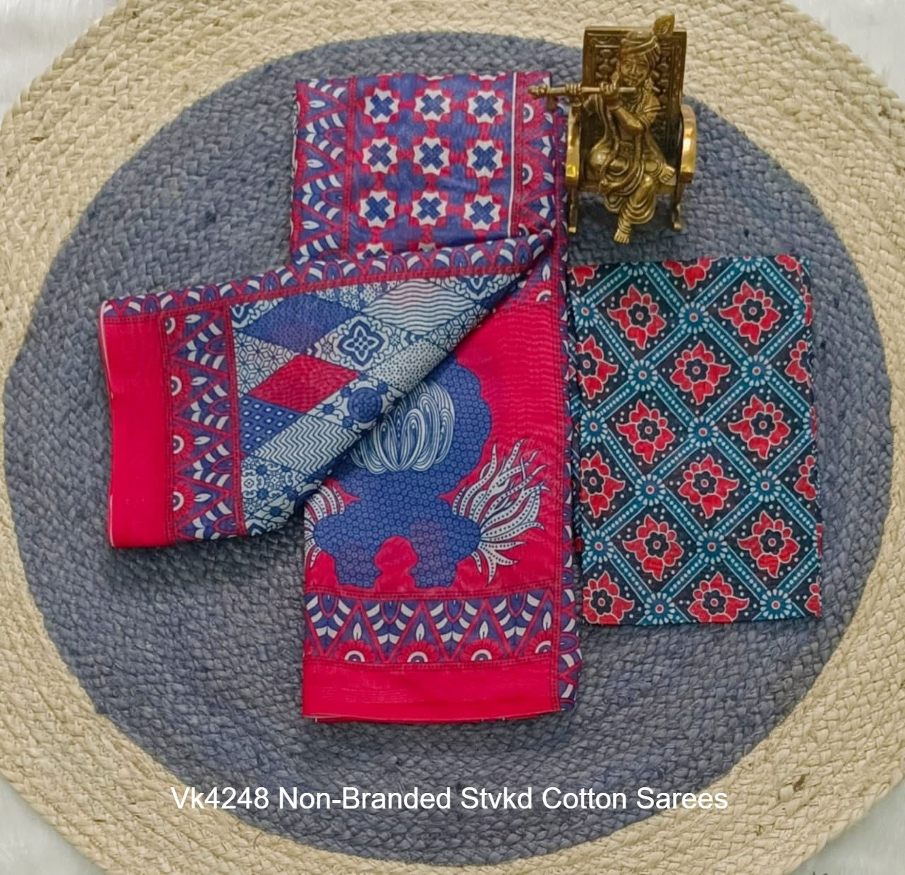 Vk4248 Non-Branded Stvkd Cotton Sarees