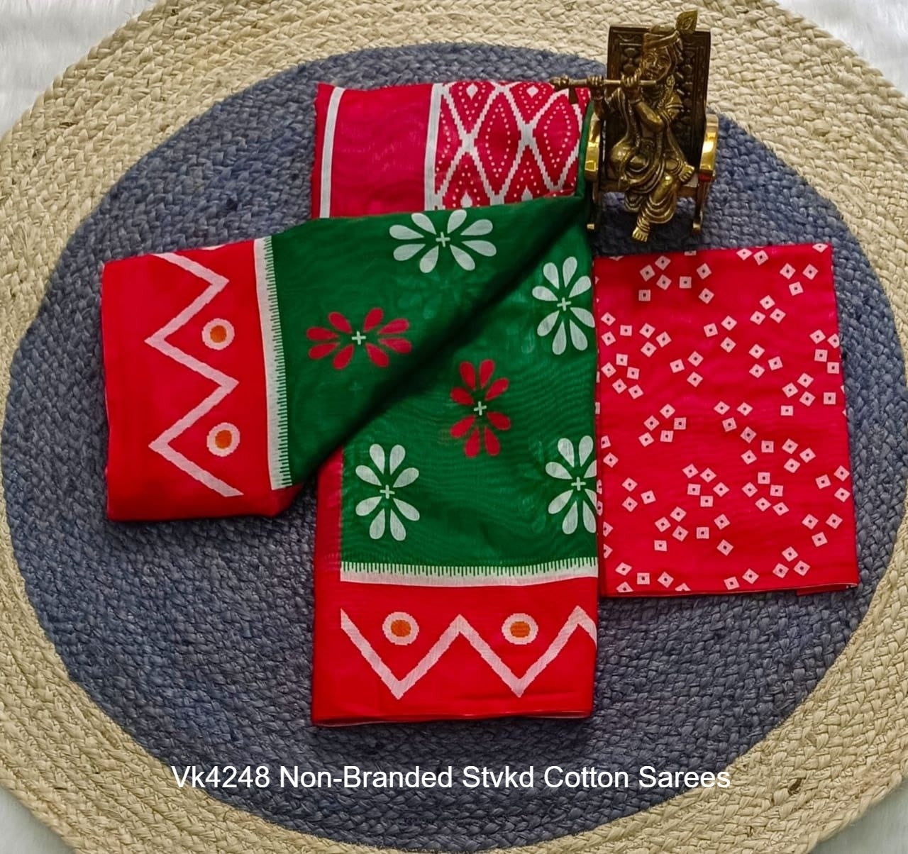 Vk4248 Non-Branded Stvkd Cotton Sarees