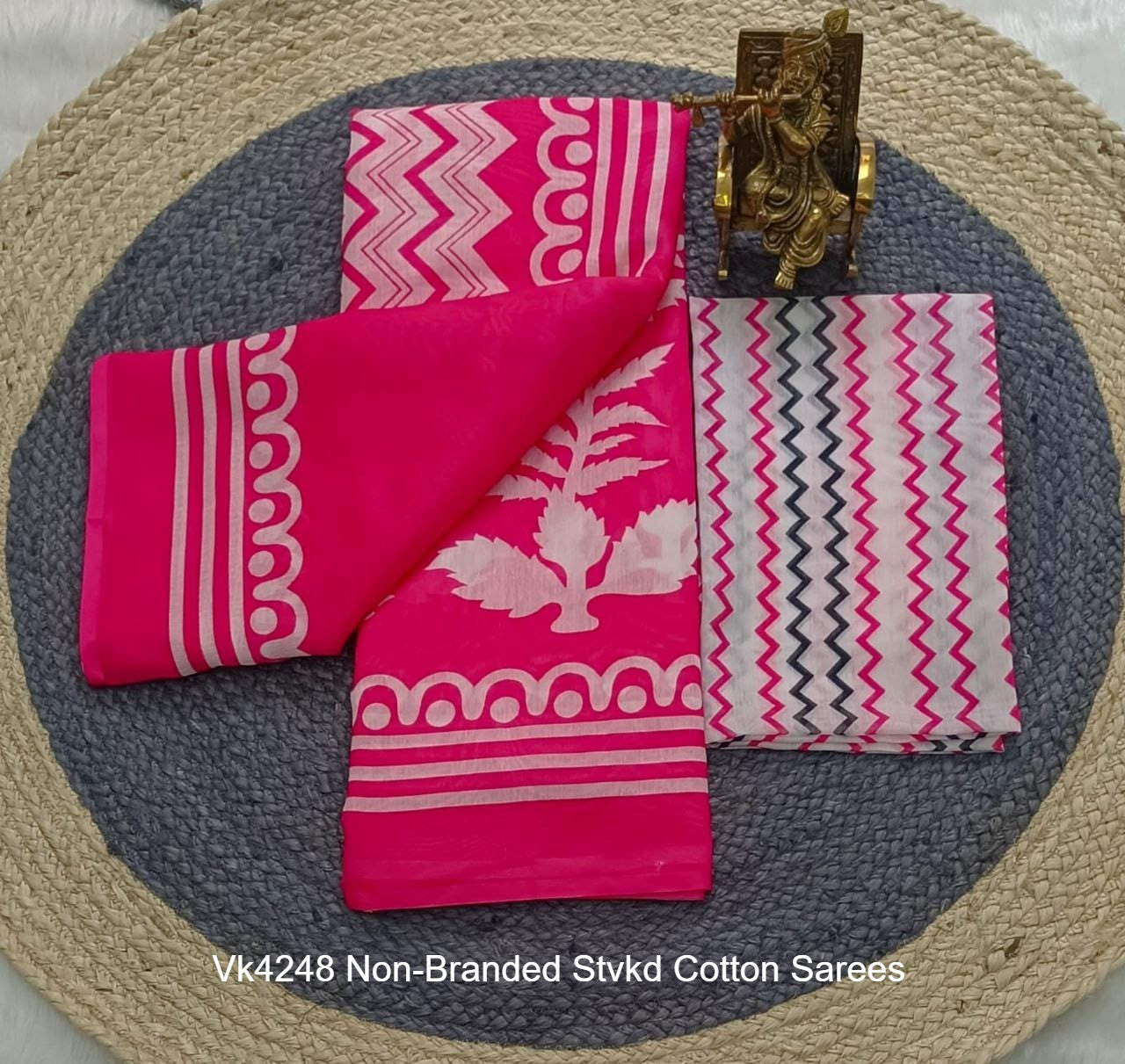 Vk4248 Non-Branded Stvkd Cotton Sarees