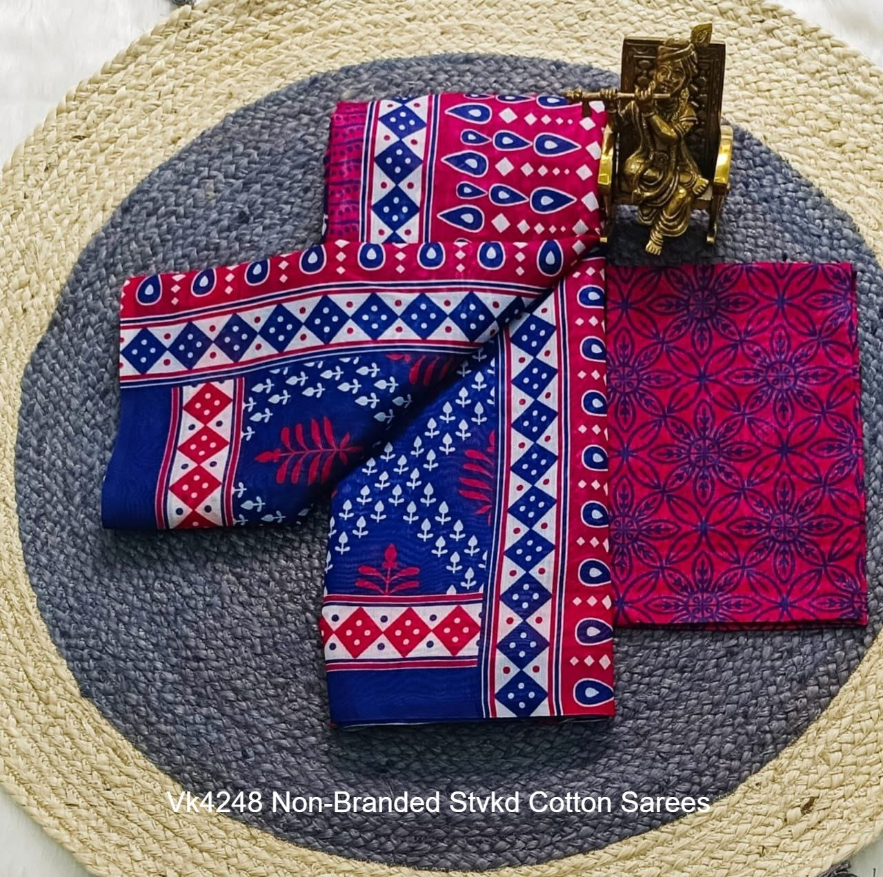 Vk4248 Non-Branded Stvkd Cotton Sarees