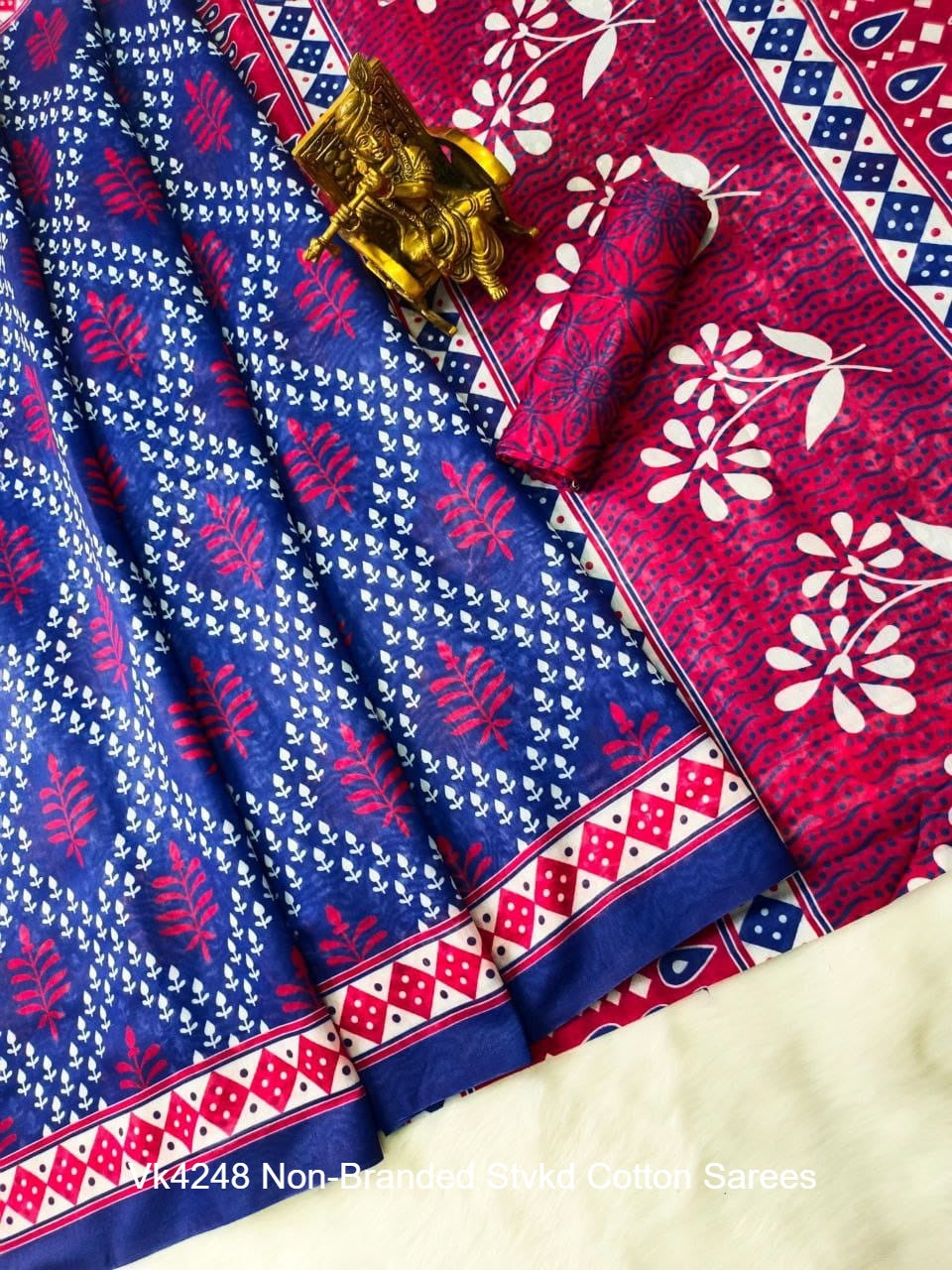 Vk4248 Non-Branded Stvkd Cotton Sarees