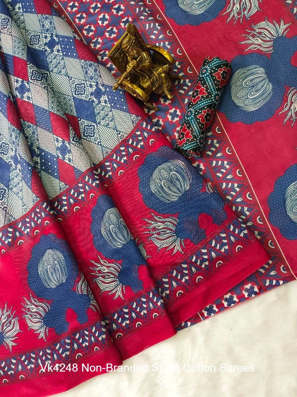 Vk4248 Non-Branded Stvkd Cotton Sarees