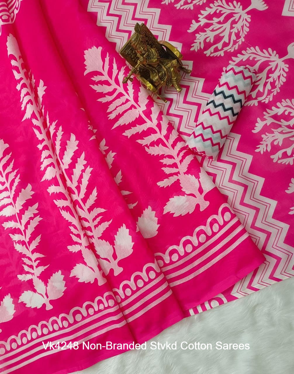Vk4248 Non-Branded Stvkd Cotton Sarees