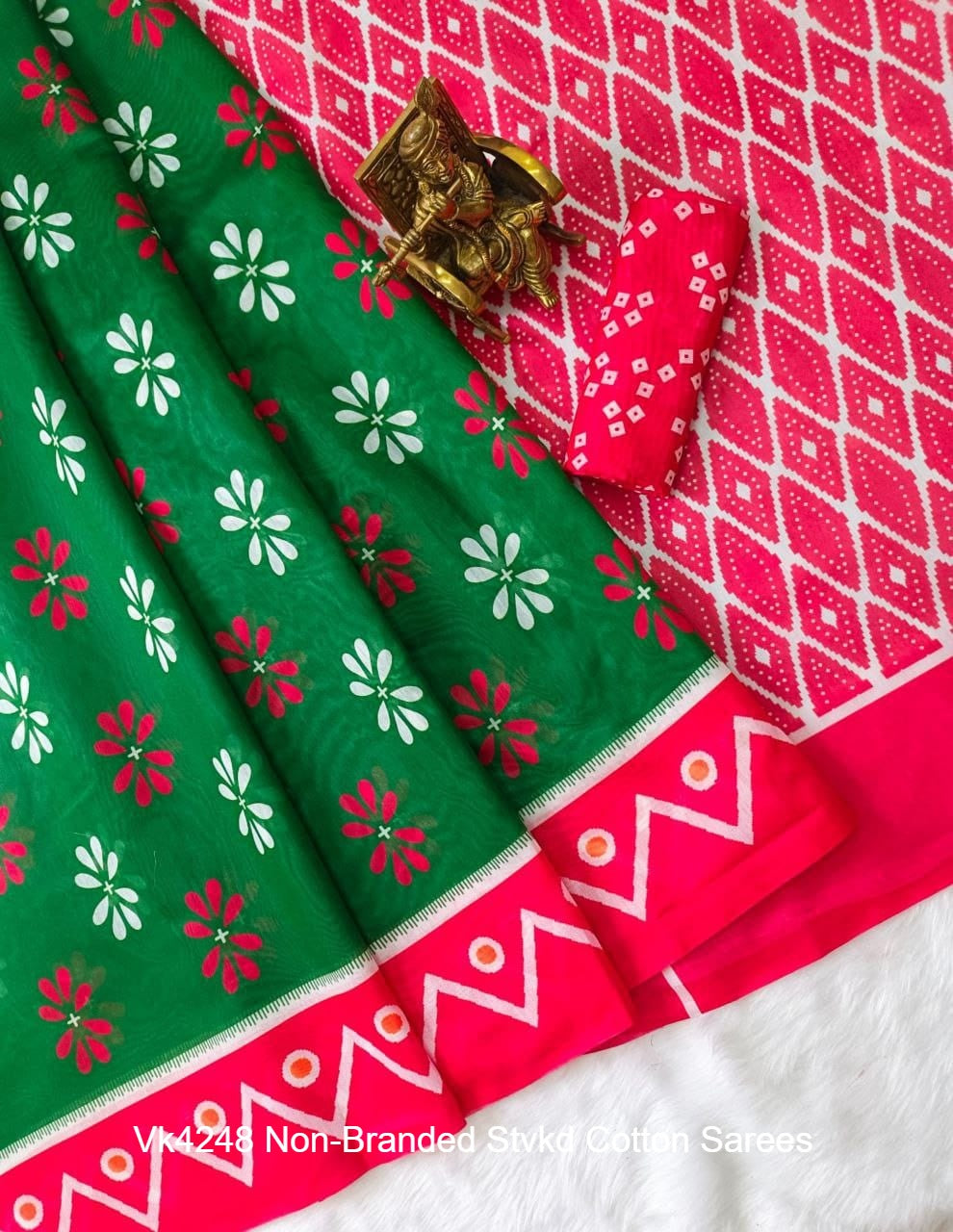 Vk4248 Non-Branded Stvkd Cotton Sarees