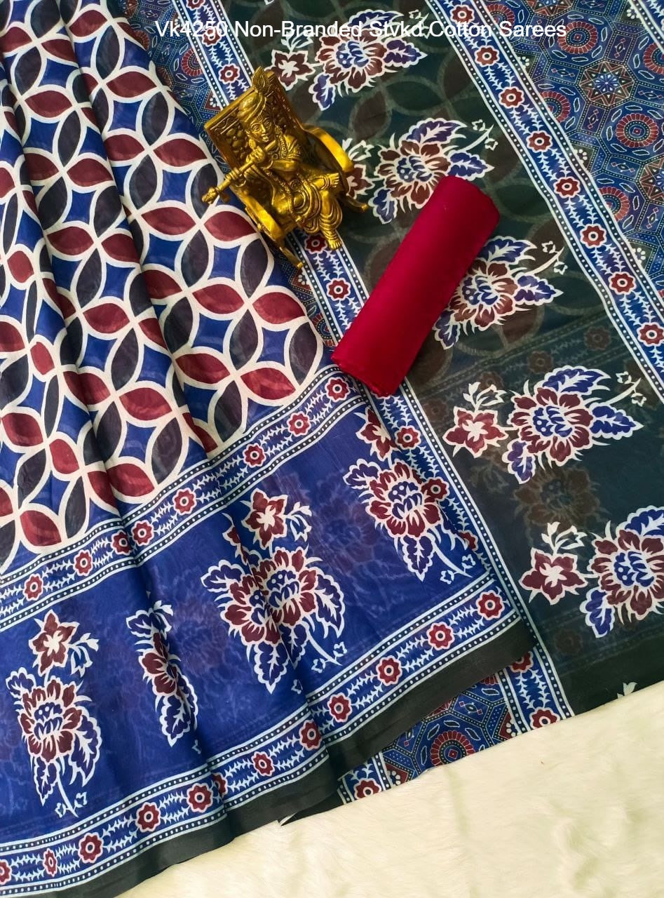 Vk4250 Non-Branded Stvkd Cotton Sarees
