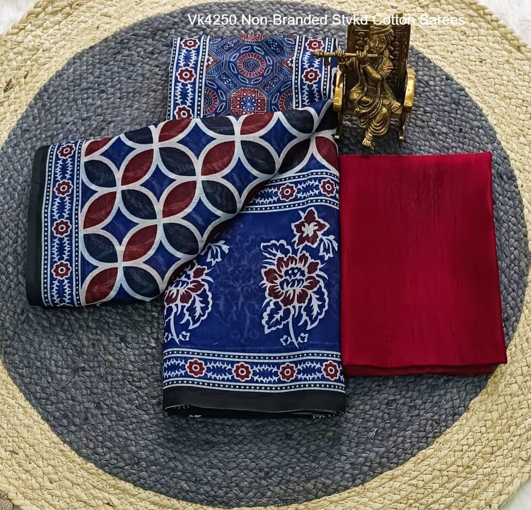 Vk4250 Non-Branded Stvkd Cotton Sarees