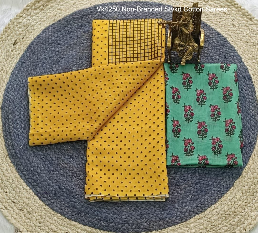 Vk4250 Non-Branded Stvkd Cotton Sarees