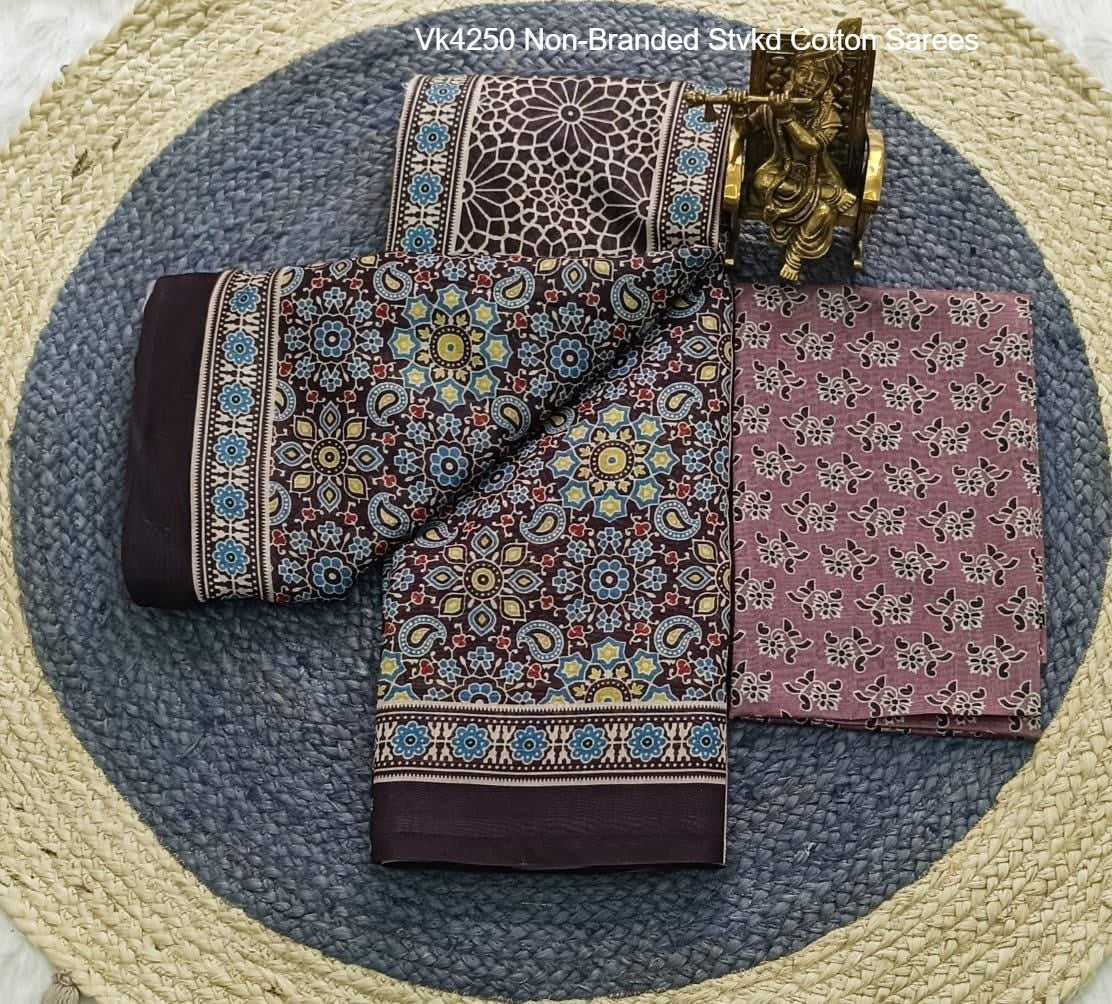Vk4250 Non-Branded Stvkd Cotton Sarees