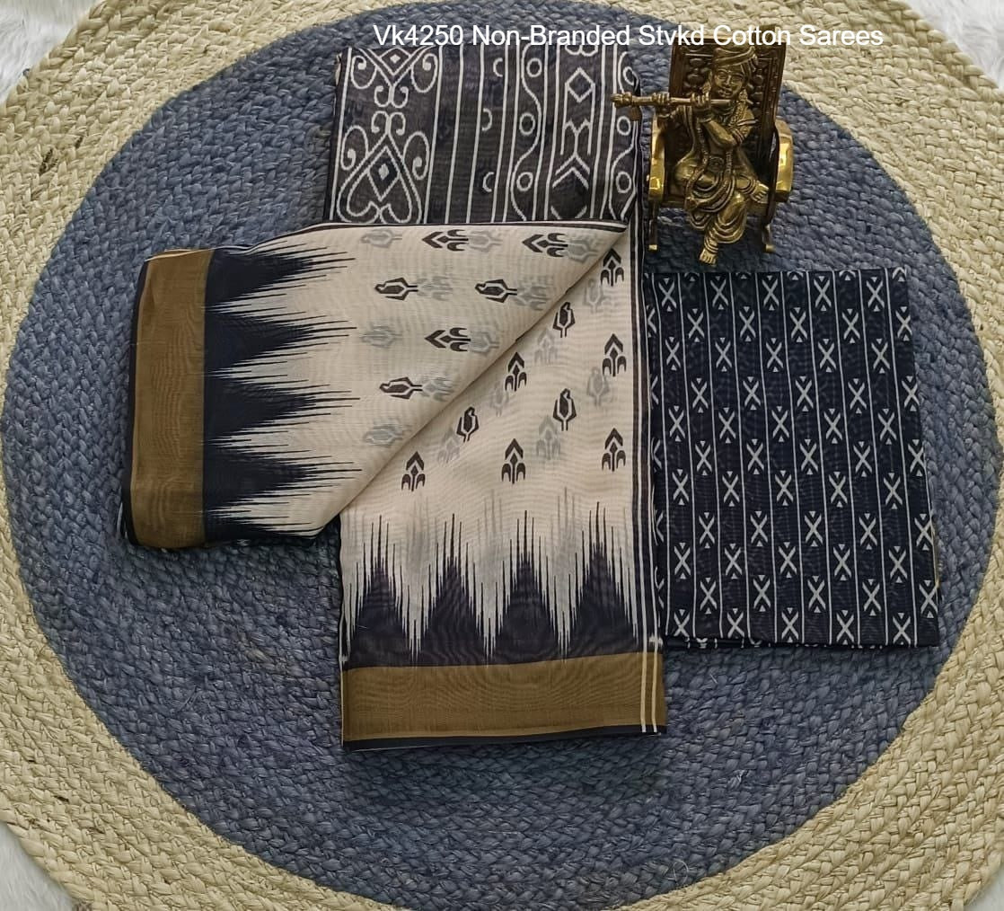 Vk4250 Non-Branded Stvkd Cotton Sarees