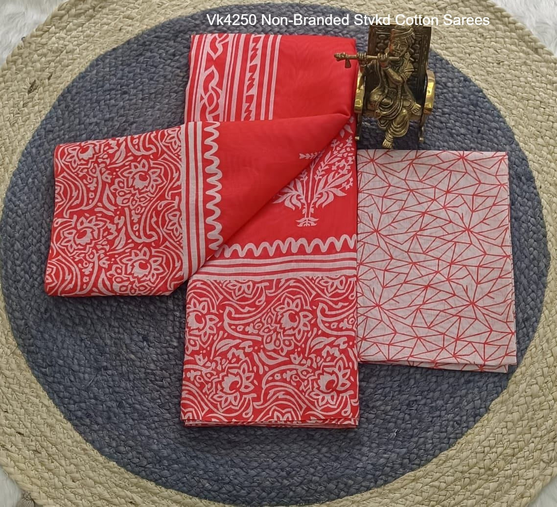 Vk4250 Non-Branded Stvkd Cotton Sarees