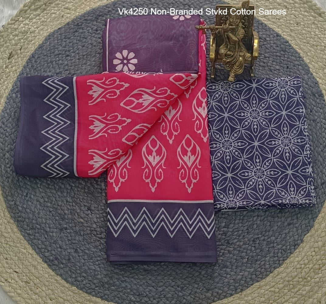 Vk4250 Non-Branded Stvkd Cotton Sarees