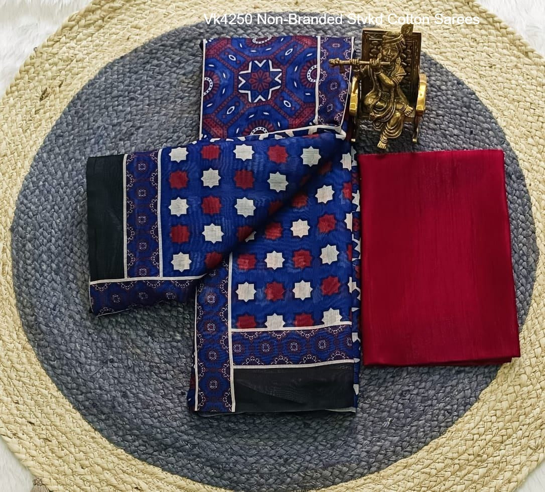 Vk4250 Non-Branded Stvkd Cotton Sarees