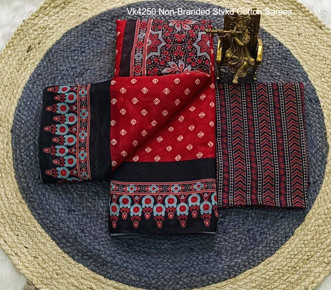 Vk4250 Non-Branded Stvkd Cotton Sarees