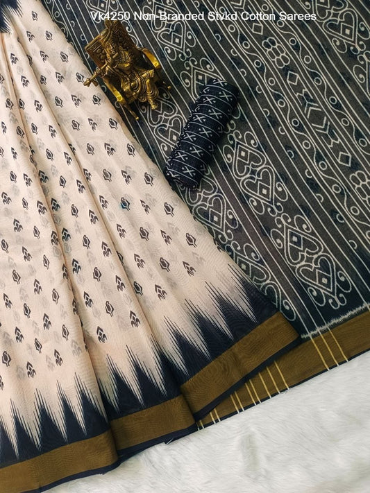 Vk4250 Non-Branded Stvkd Cotton Sarees